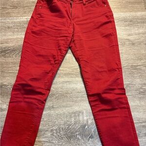 Lularoe Women's Red Jeans like new size 32 stretchy solid red burgundy